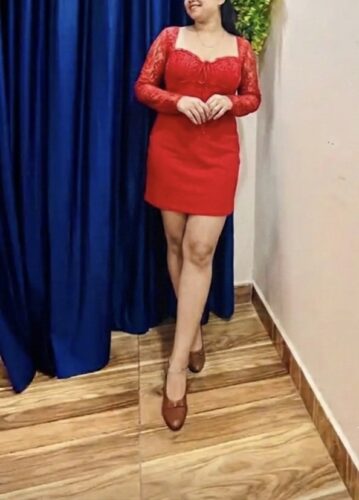 Crimson Lace Mini Dress photo review