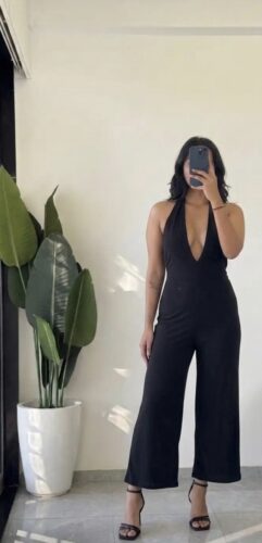 Noir Deep-Plunge Jumpsuit photo review
